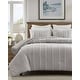 preview thumbnail 21 of 39, Harbor House Anslee Taupe 3 Piece 100% Cotton Yarn Dyed Duvet Cover Set with Overlap Closure Shams