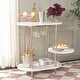 preview thumbnail 47 of 55, SAFAVIEH Iva 17.7-Inch Swivel 3-Tier Metal Bar Cart - 29.53" W x 17.72" L x 32.76" H