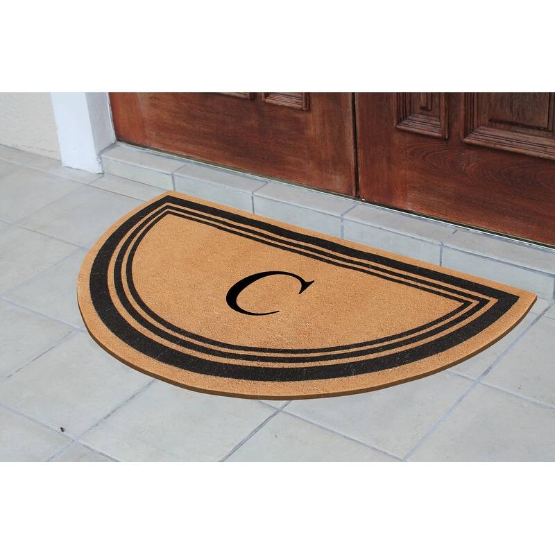 A1HC Natural Coir Flock Beige 30 in x 60 in Coir & PVC Durable Door Mat for Outdoor Entrance Monogrammed Doormat