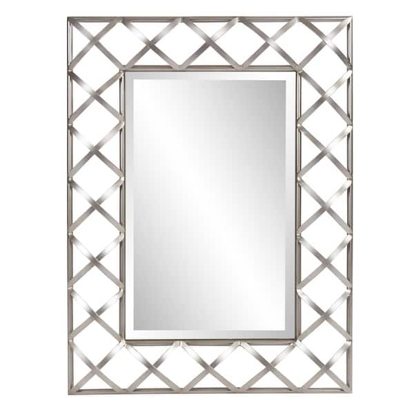 slide 2 of 9, Allan Andrews Rectangular Wall Mirror with Lattice Iron Frame - 32"H x 24"W