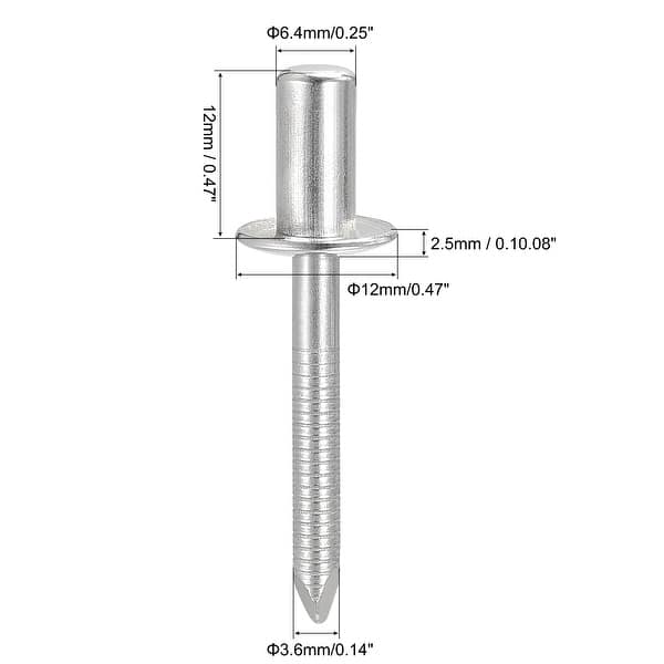 Shower Rivets Blind Rivets 304 Stainless Steel 6.4mm Diameter, 25pcs - Bed Bath ...