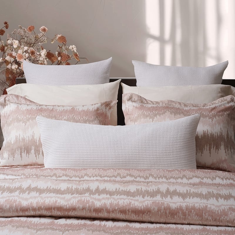 Farm to Home Harmony Cotton Duvet Cover Set Ikat Print, 3-Piece Set