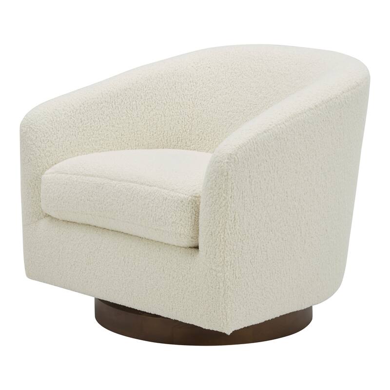 NADAAL STUDIOS Grayson, Accent Chair Polyester and Acrylic Upholstery Solid Wood and Plywood Construction, Splashed White