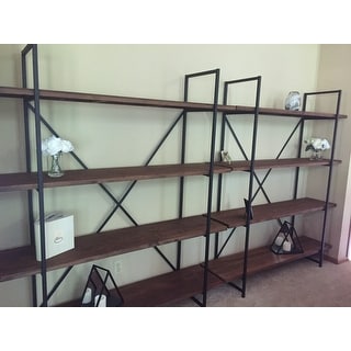 Shop Ailis Brown Wood and Metal 75-inch 4-shelf Etagere ...