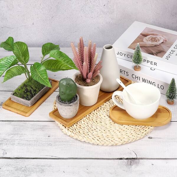 Wood Saucer, Oval Mini Plant Tray Flower Pot Succulent Pot Tray - Bed Bath  & Beyond - 38917468