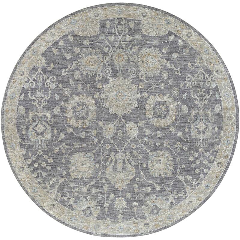Livabliss Avant Garde Updated Traditional Medallion Area Rug - Charcoal - 7'10" x 7'10" Round