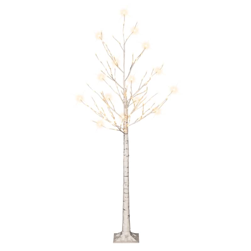 Puleo International 6 ft. Pre-Lit White Artificial Twig Tree