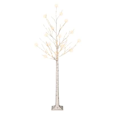 Puleo International 6 ft. Pre-Lit White Artificial Twig Tree