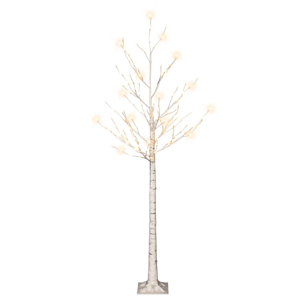 Puleo International 6 ft. Pre-Lit White Artificial Twig Tree