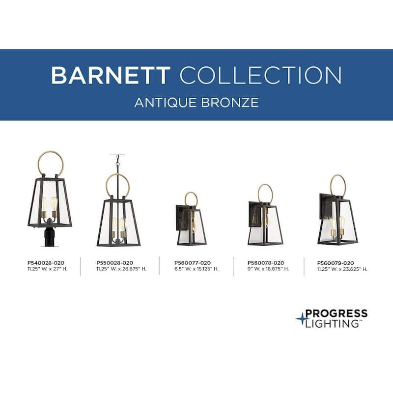 Barnett Collection Outdoor Post Lantern - 28.500" x 13.750" x 11.880"