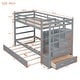 preview thumbnail 4 of 40, Twin Over Twin Bunk Bed with Trundle Bed, Staircase and 4 Storage Drawers, Solid Wood Bunk Beds with Stairs and Guardrail