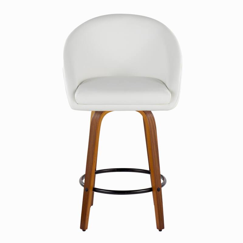 Carson Carrington Livesey High Back 26" Fixed-Height Counter Stool with Bent Wood Legs & Round Footrest (Set of 2)