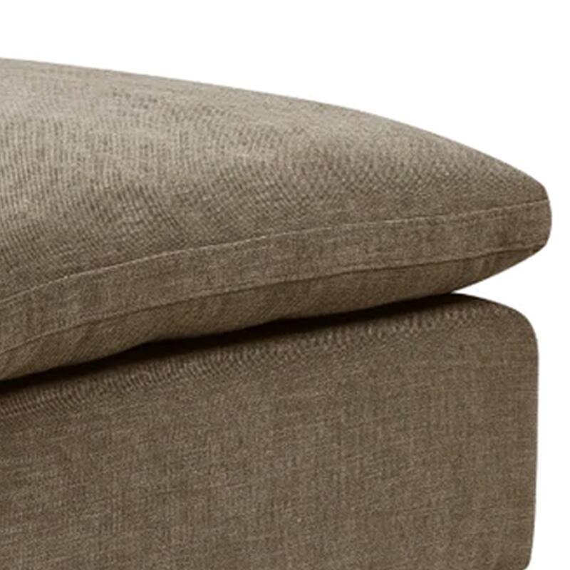 Scott 37 Inch Square Ottoman, Removable Pillow Top Cushion, Beige
