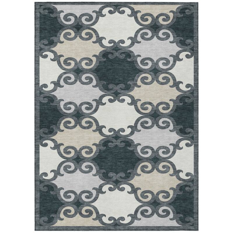 HomeRoots Trellis Transitional Rectangle Outdoor Rug