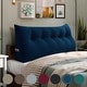 preview thumbnail 38 of 61, Velvet Headboard Reading Wedge Pillow for Bed Rest Sit Up Back Support Queen - Blue