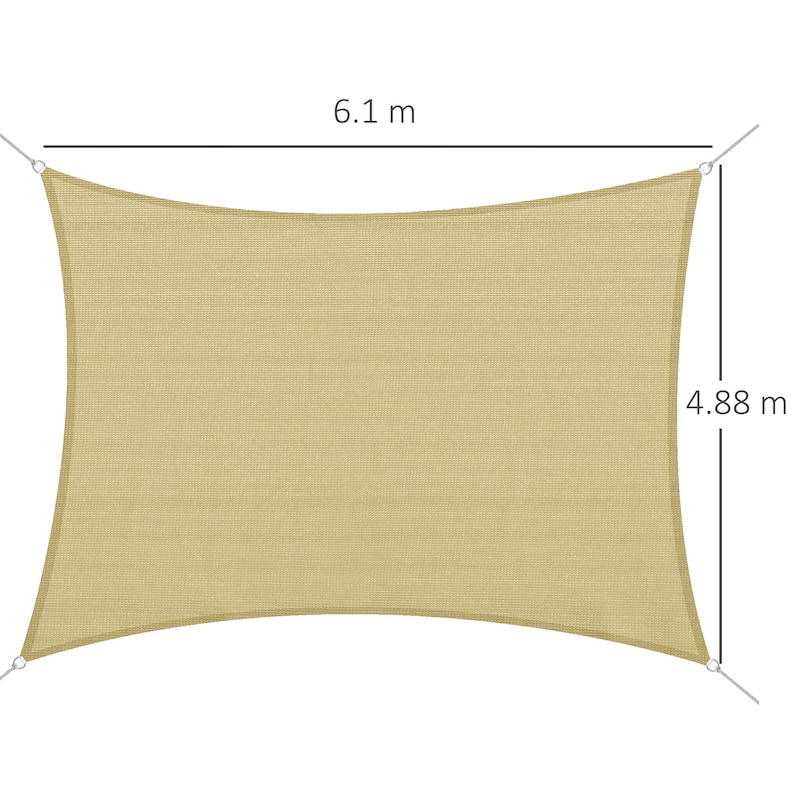 Outsunny 20' x 16' Rectangle Outdoor Patio Sun Shade Sail Canopy
