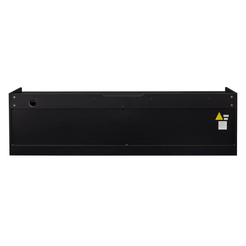 68.9" Modern TV Stand with 4 Glass-Front Drawers - Built-in Charging Station, Ambient LED Lighting