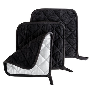 Pot Holder Set, 3 Piece Set Of Heat Resistant Quilted Cotton Pot Holders By Windsor Home