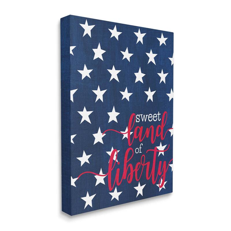 Stupell Industries Sweet Land Of Liberty Americana Canvas Wall Art, Design by Alli Rogosich