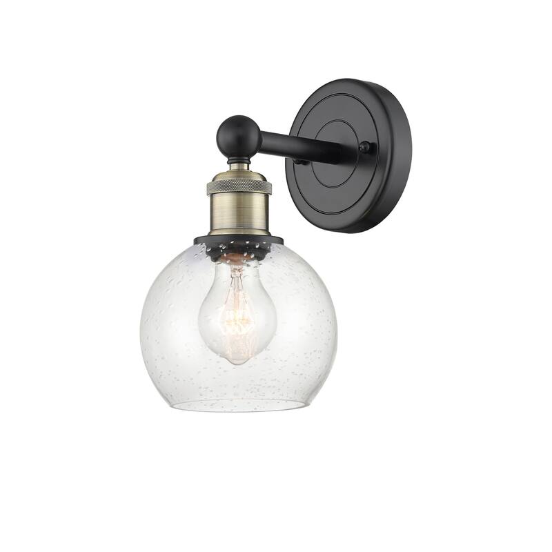 Innovations Lighting 616-1W-11-6 Athens Sconce Athens 11" Tall Wall - Black Antique Brass / Seedy
