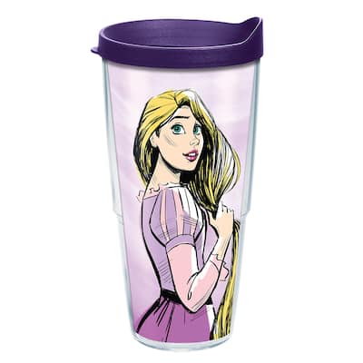 Tervis Disney Rapunzel Watercolor Splash Made in USA Double Walled Insulated Travel Tumbler, Classic - 24oz