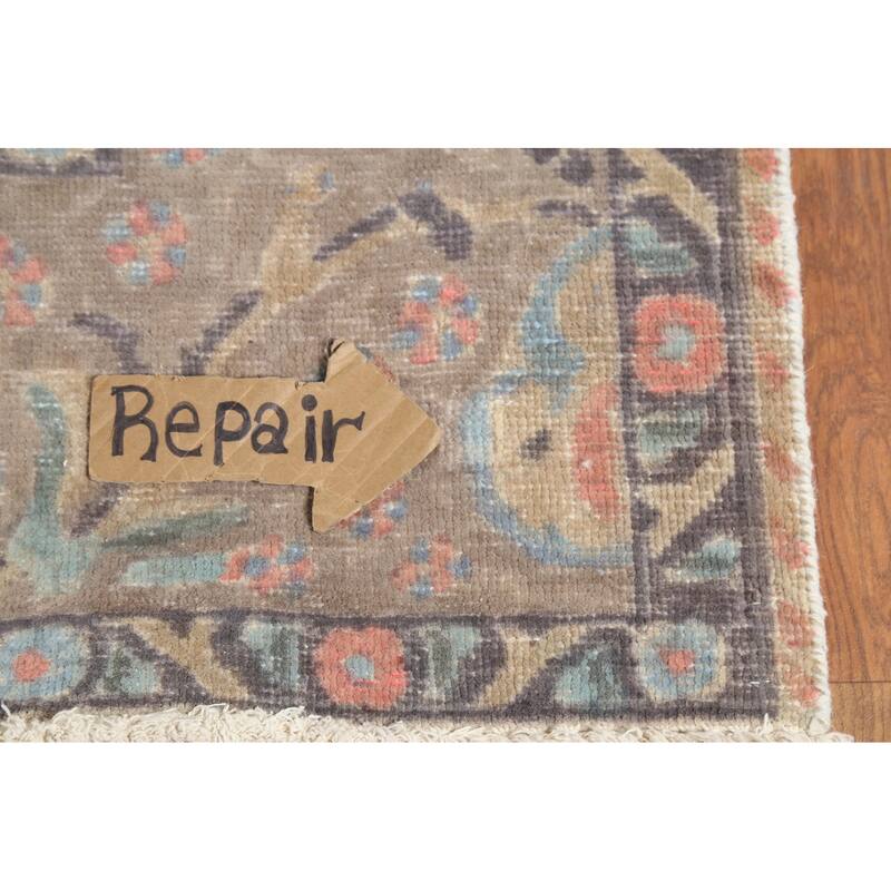 Brown Tabriz Persian Vintage Area Rug Handmade Traditional Wool Carpet - 9'4"x 12'9"