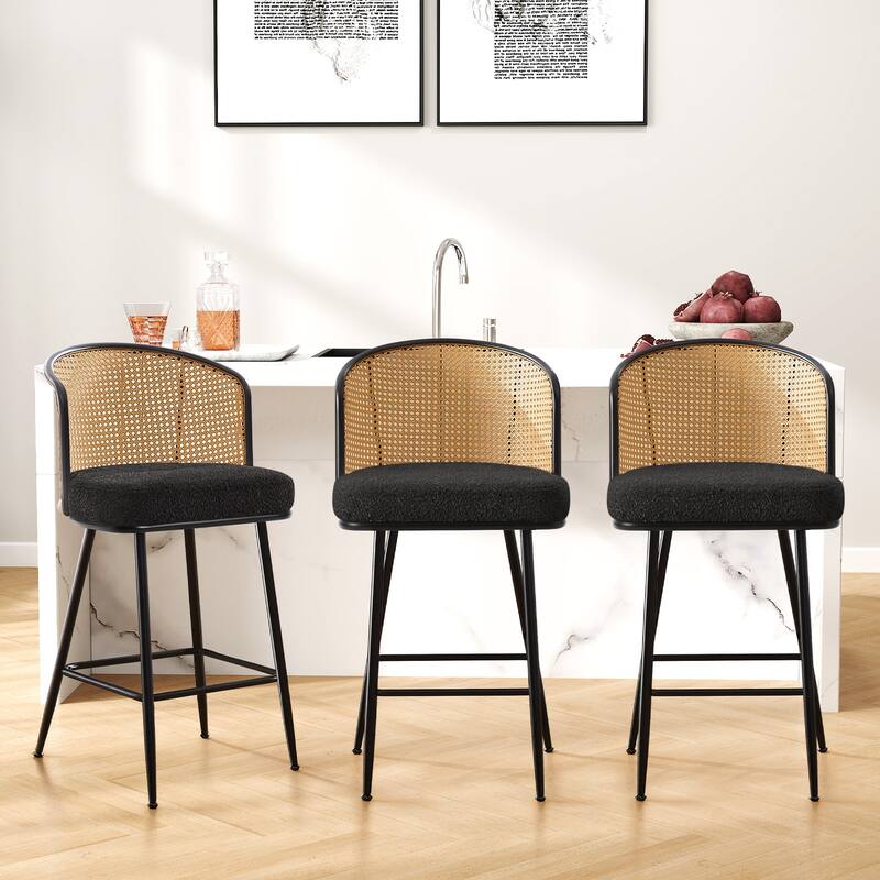 26"/29" Rattan Upholstered Bar Stool /Counter Stools Set of 2/3/4