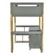 preview thumbnail 31 of 32, Twin Size Loft Bed with Built-in Storage Cabinet, Cubes & Foldable Desk, Solid Wood Loft Bed Frame for Kids Teens Adults