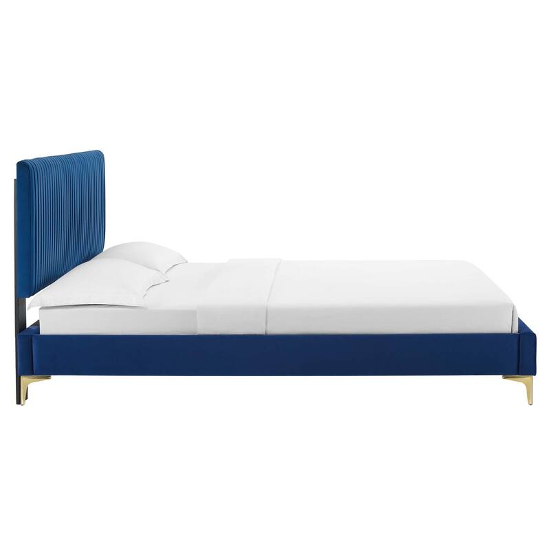 Peyton Performance Velvet Queen Platform Bed