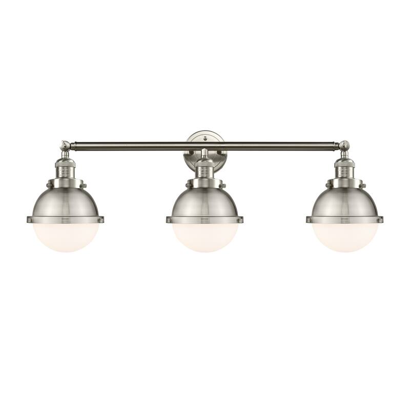 Innovations Lighting Hampden 3 Light 34" Bath Vanity Light - Matte White/Brushed Satin Nickel