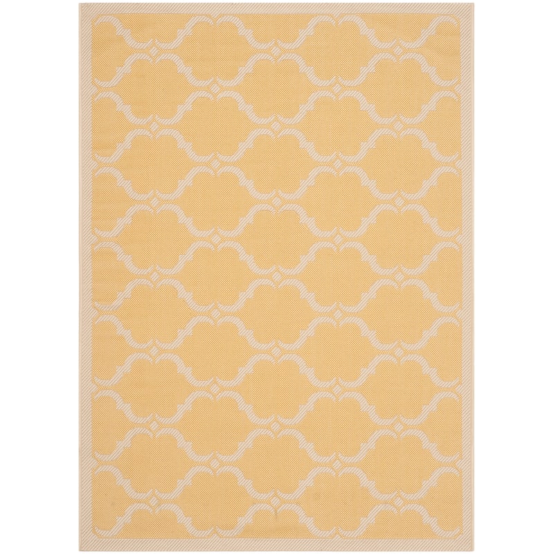 SAFAVIEH Courtyard Charleen Indoor/ Outdoor Waterproof Patio Backyard Rug - 2'7" x 5' - Yellow/Beige