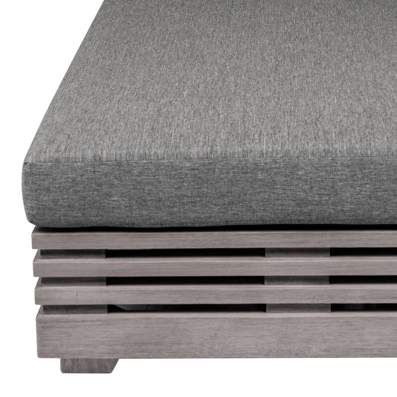 Hida Chaise Lounge Chair, Gray Eucalyptus, Olefin Cushions, 82 Inch