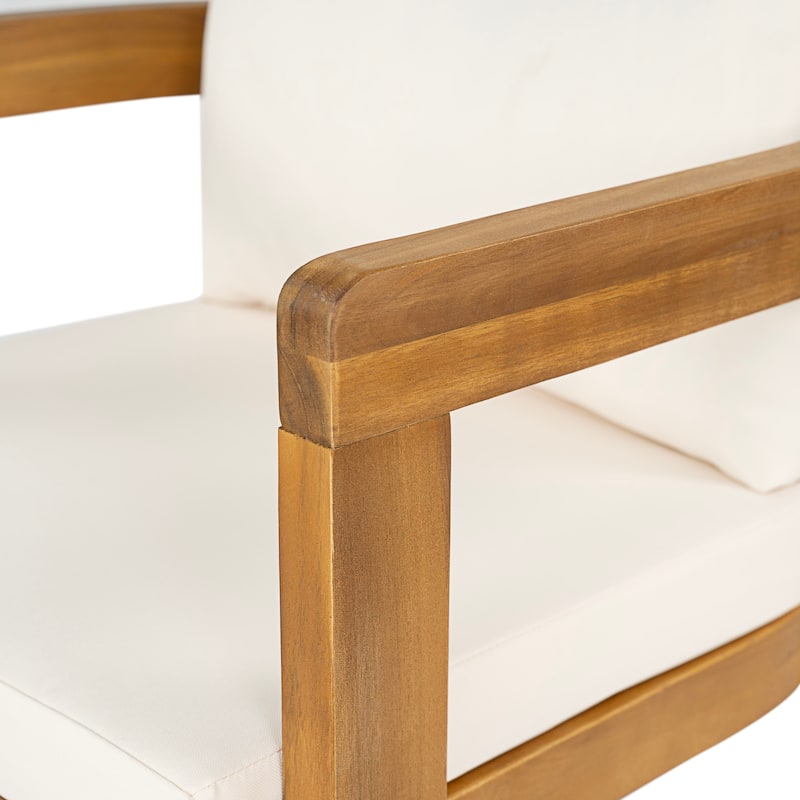 Christopher Knight Home - Acacia Wood Outdoor Patio Dining Chair Set with Cushions