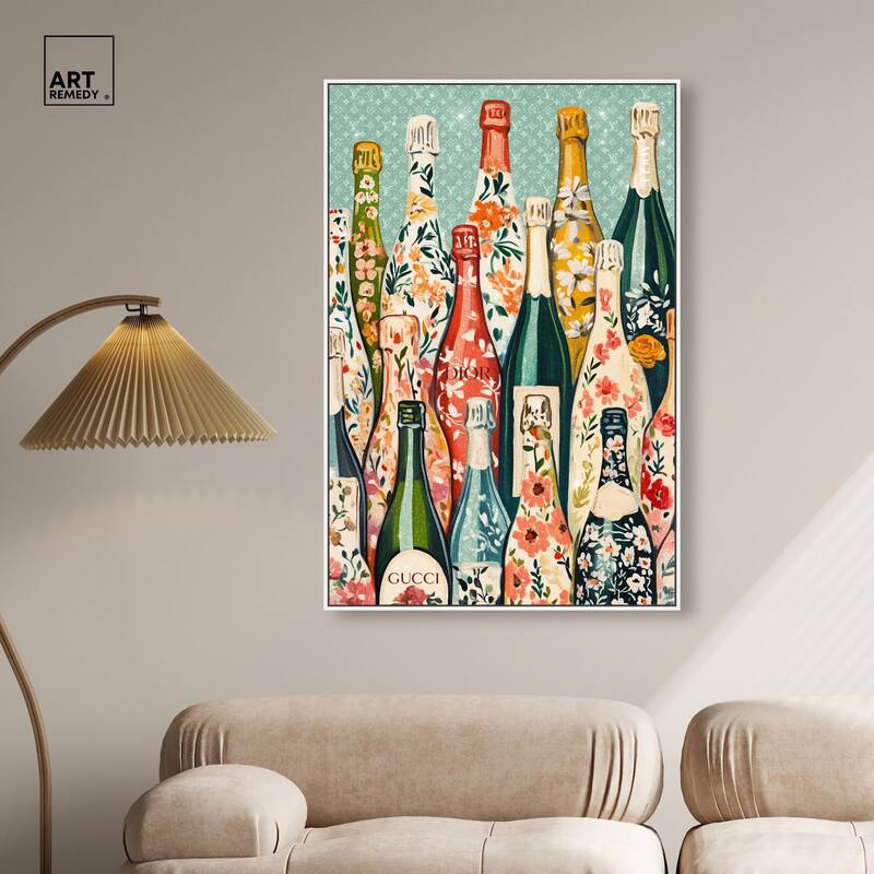 Floral Collection Bottles II Canvas by Art Remedy