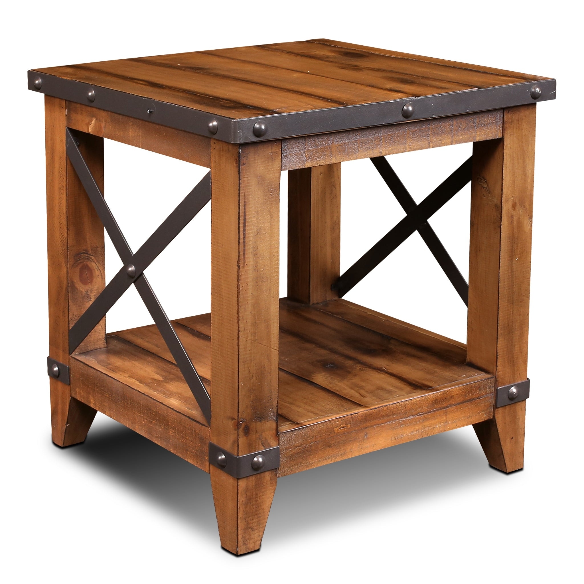 Set of 2 Larson Cross Bar Open End Table