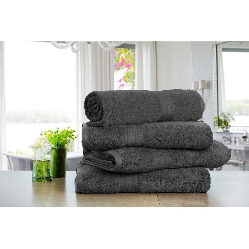 Cotton 600GSM Absorbent Bath Towels 30x54 Inch by Ample Decor - 4 Pcs - On  Sale - Bed Bath & Beyond - 22119905