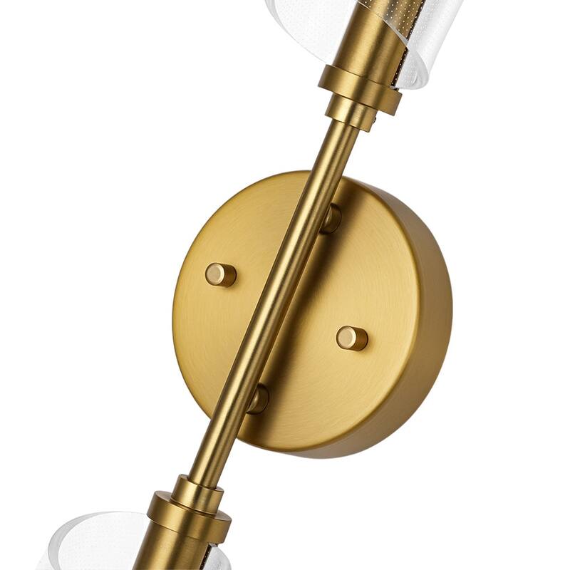 Modern Dimmable LED 2-Light Clear Acrylic Cone Vanity Wall Lamp