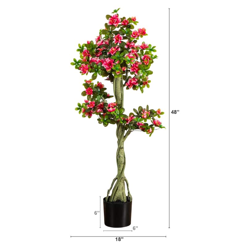 4-ft UV Resistant Artificial Azalea Tree (Indoor/Outdoor) - Green