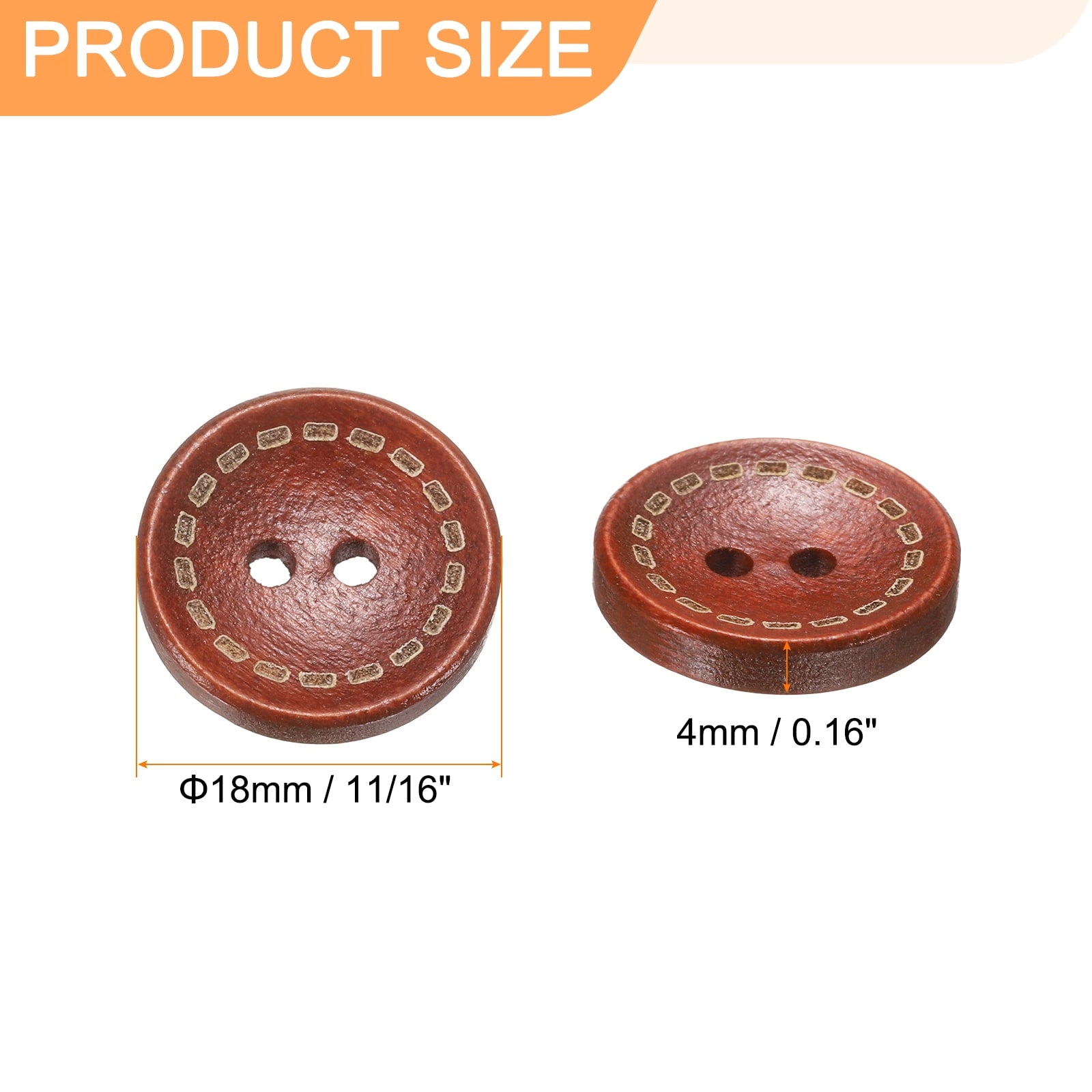 Wooden Sewing Button 2 Holes Wood Round Craft Replacement Buttons for Sewing Clothing Pillow DIY Crafts