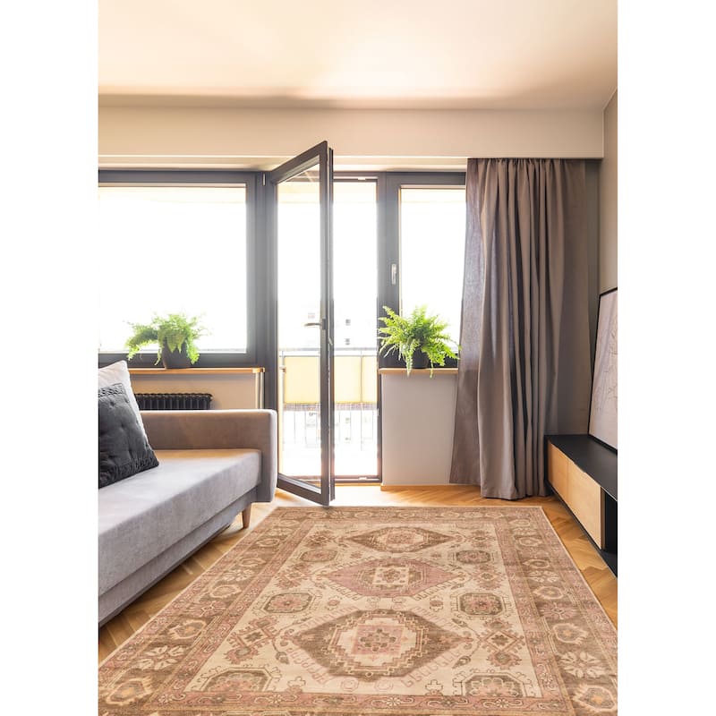 ECARPETGALLERY Hand-knotted Jules Serapi Light Khaki Wool Rug - 8'3 x 10'3