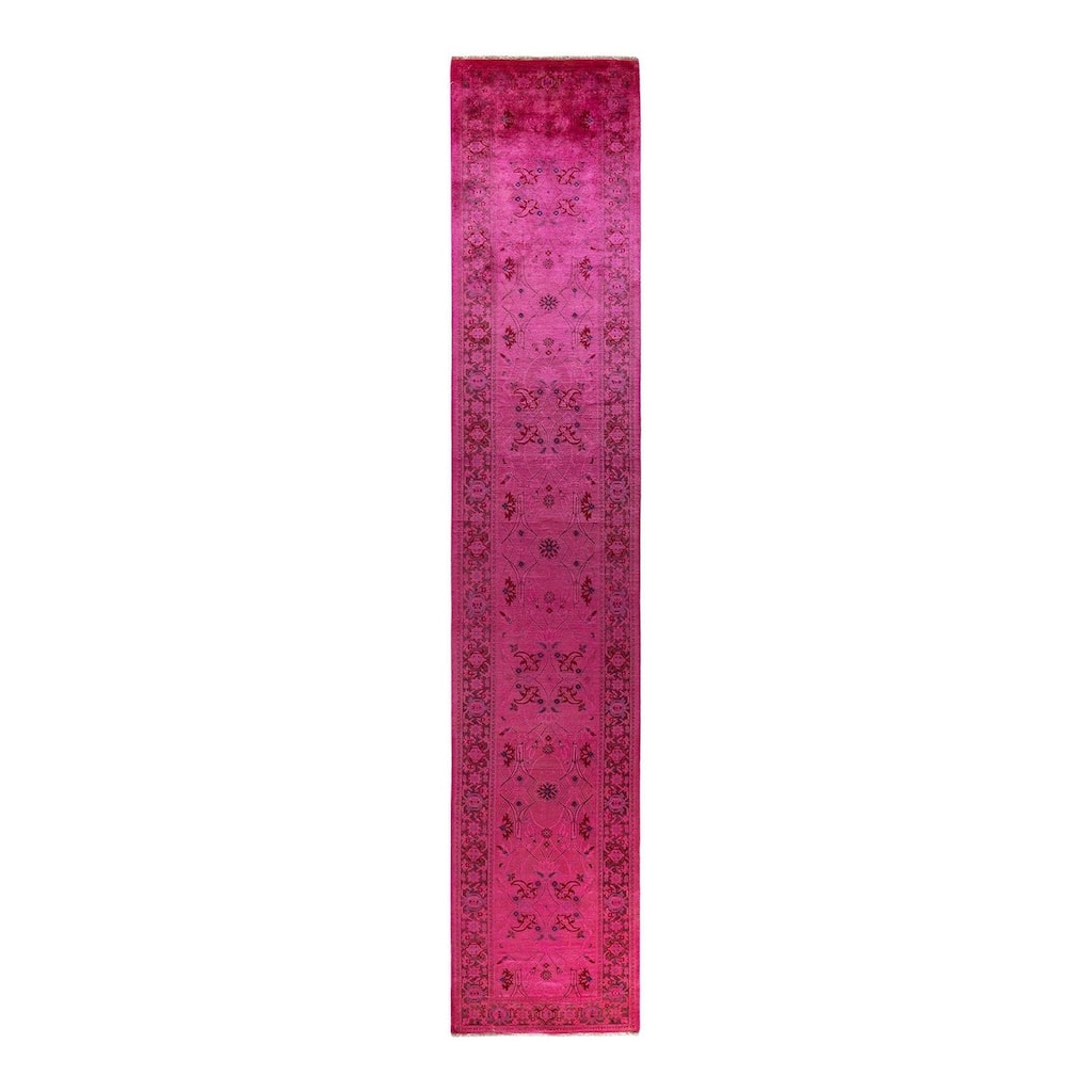 Vibrance, One-of-a-Kind Hand-Knotted Area Rug - Pink, 2' 7" x 13' 10" - 2' 7" x 13' 10"