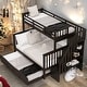 preview thumbnail 2 of 46, Twin-over-Full Bunk Bed with Twin size Trundle, Storage and Guard Rail for Bedroom, Dorm, for Adults