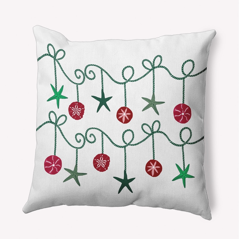 Sea Ornaments Beachy Christmas Indoor/Outdoor Christmas Throw Pillow