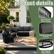 preview thumbnail 70 of 81, Rope Woven Patio Conversation Set with Swivel Chair & Settee Cushions