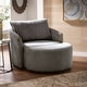 preview thumbnail 3 of 46, Sligo Oversized Wale Corduroy Swivel Accent Chair with Furry Channel Pillow and Ottoman by iNSPIRE Q Bold