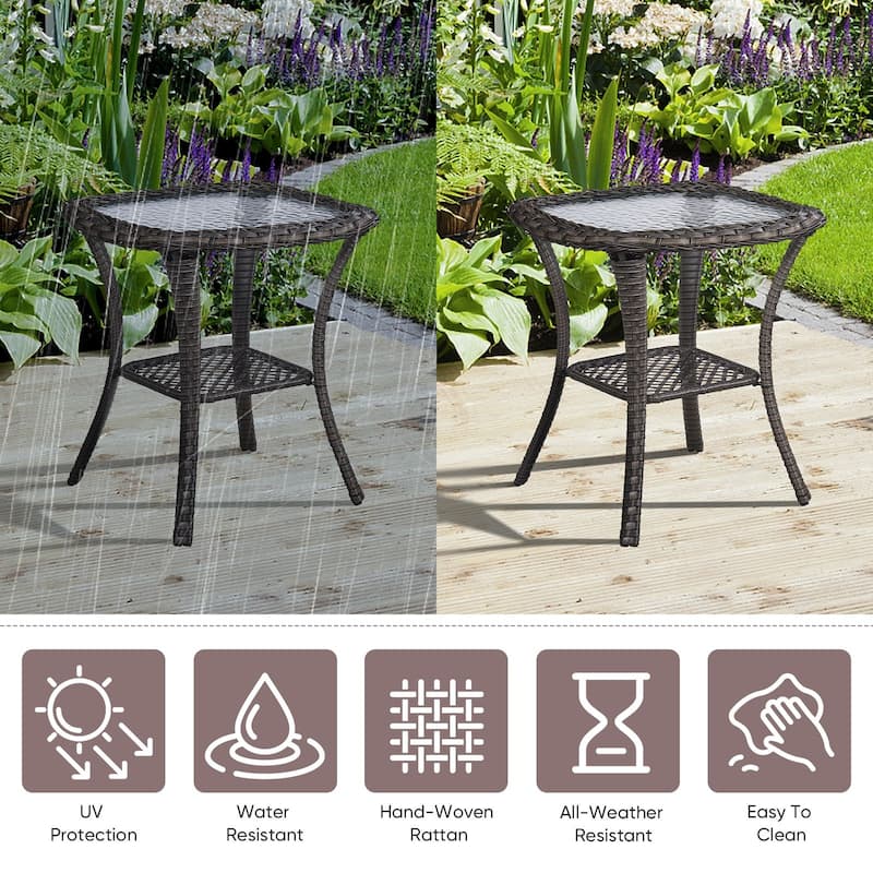 5 Pieces Pocassy Swivel Chair Table with Ottomans