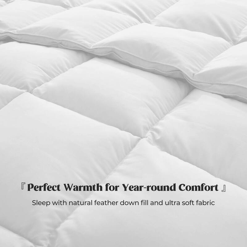 Year-round & Lightweight White Goose Down Duvet Insert Comforter