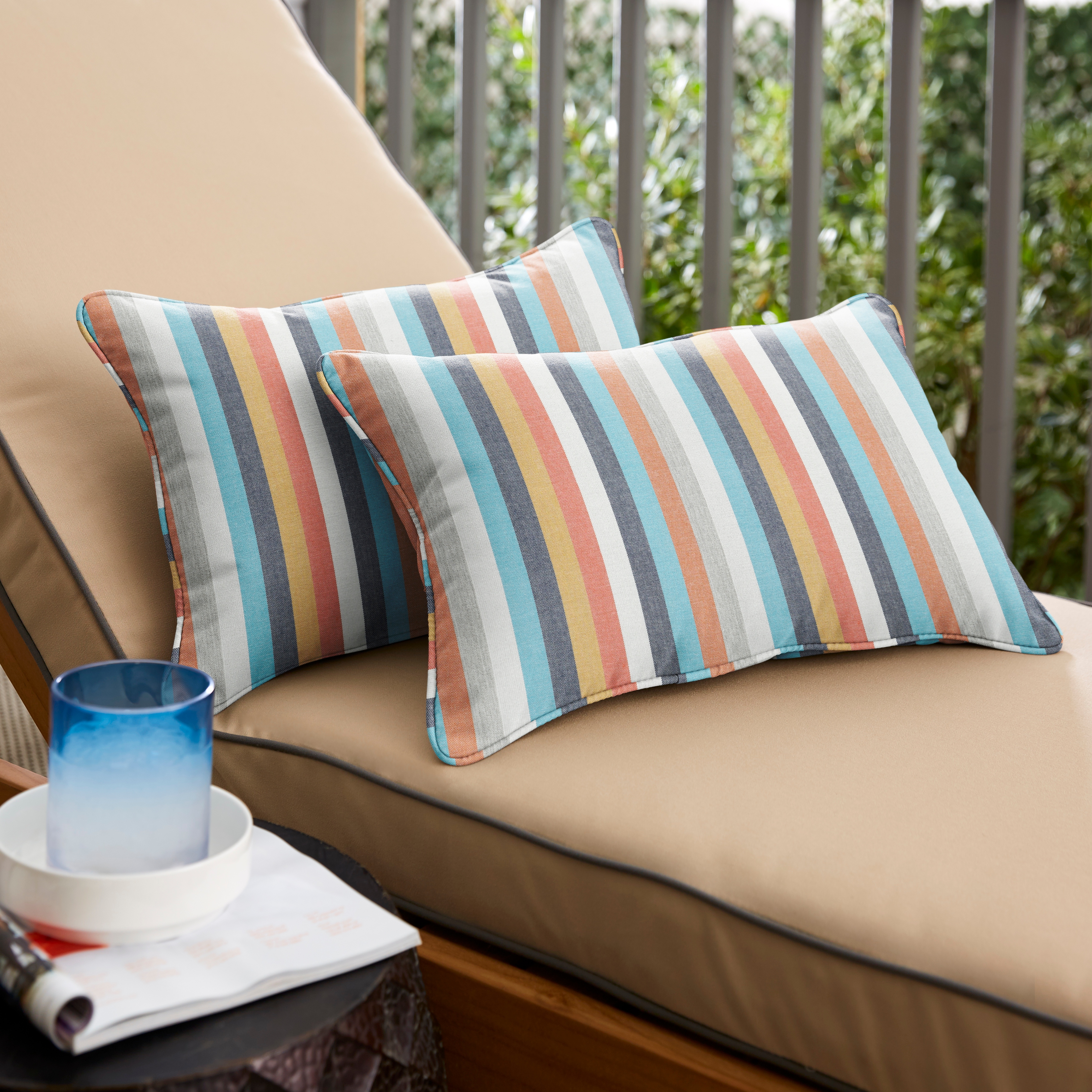 Sunbrella Indoor Outdoor Surround Sunrise Lumbar Pillows Set of 2