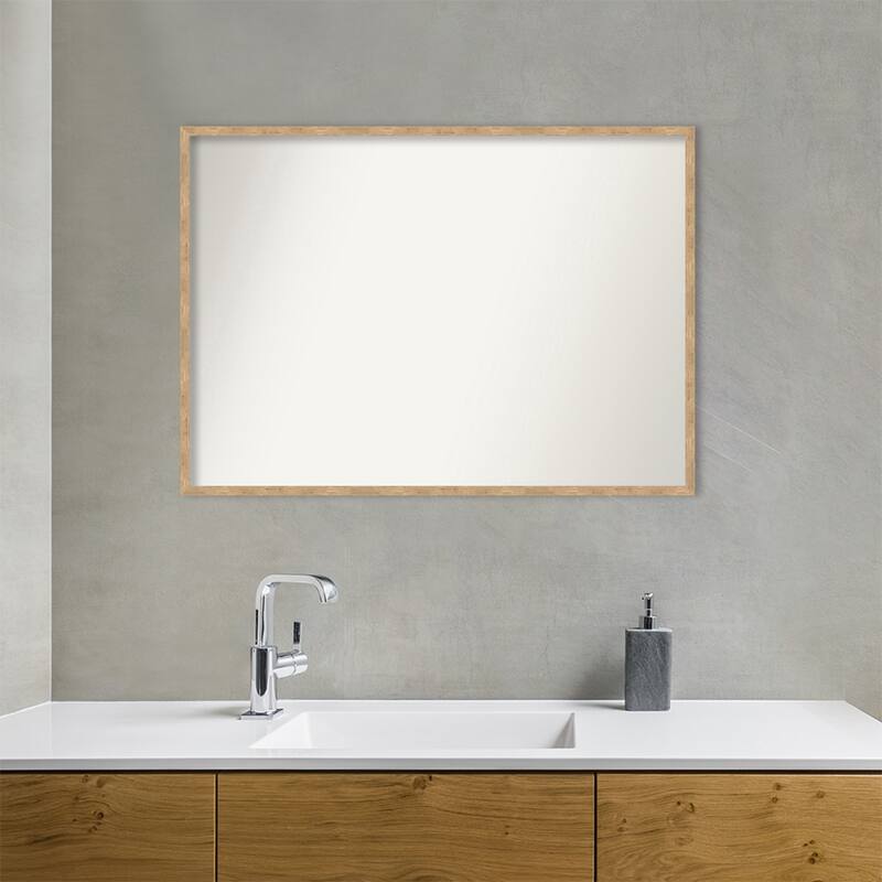 Imprint Non-Beveled Wood Framed Bathroom Vanity Wall Mirror