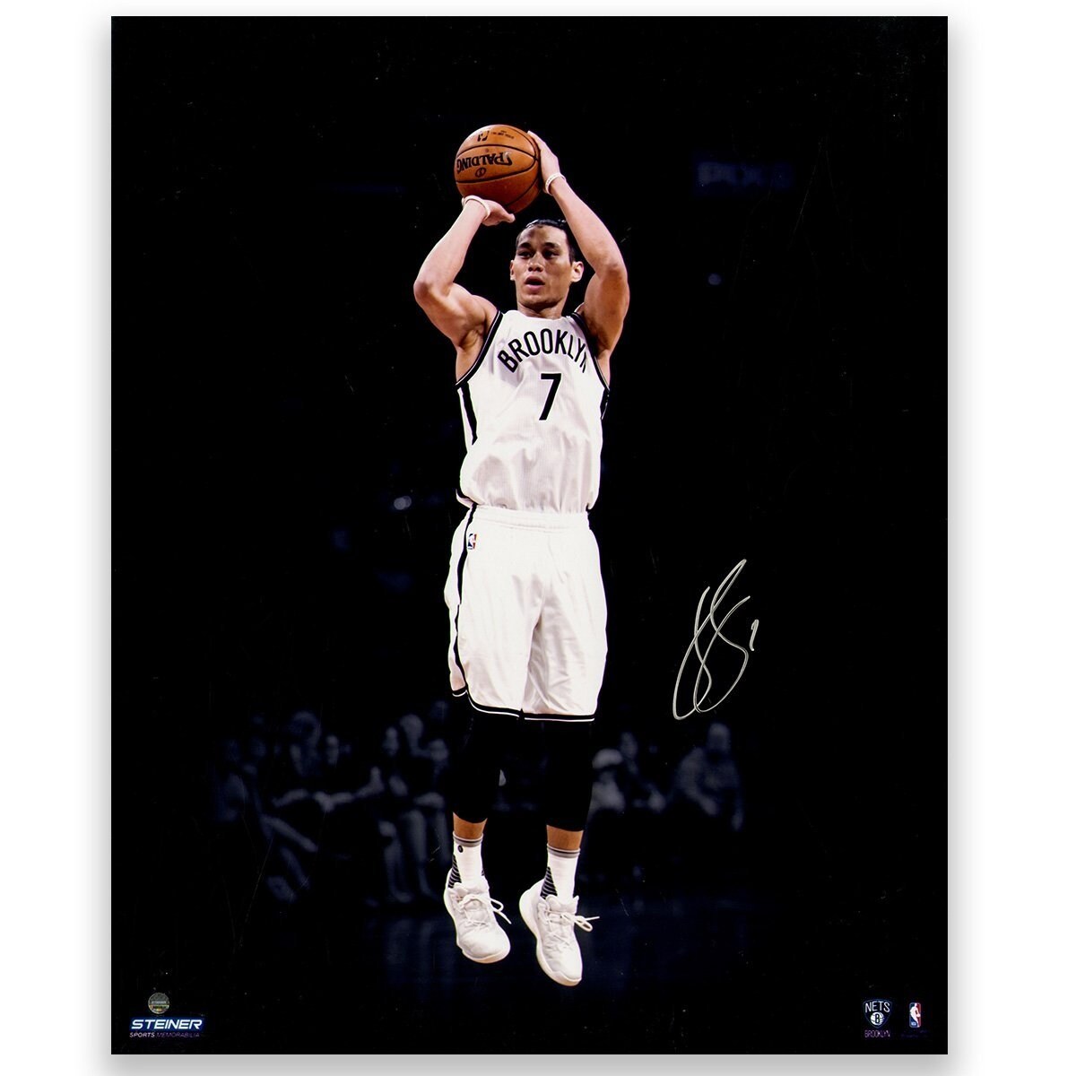 Shop Jeremy Lin Brooklyn Nets Jump Shot Vertical Metallic 16x20